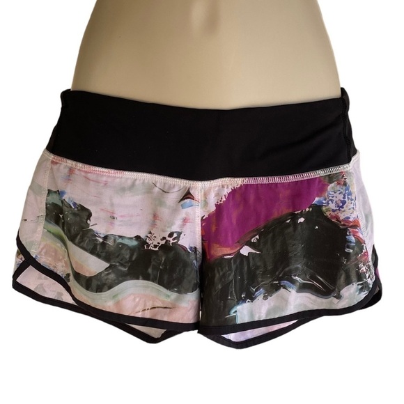 Lululemon Run Speed Short  Pigment Wave Multi / Black - Size 4 - Picture 1 of 6